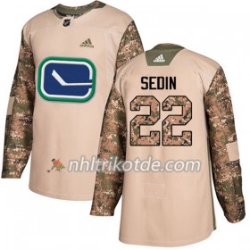 Vancouver Canucks Trikot Daniel Sedin 22 Adidas 2017-2018 Camo Veterans Day Practice Authentic - Herren
